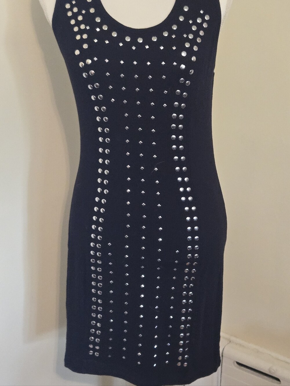 Bozzo Silver Studded Black Dress